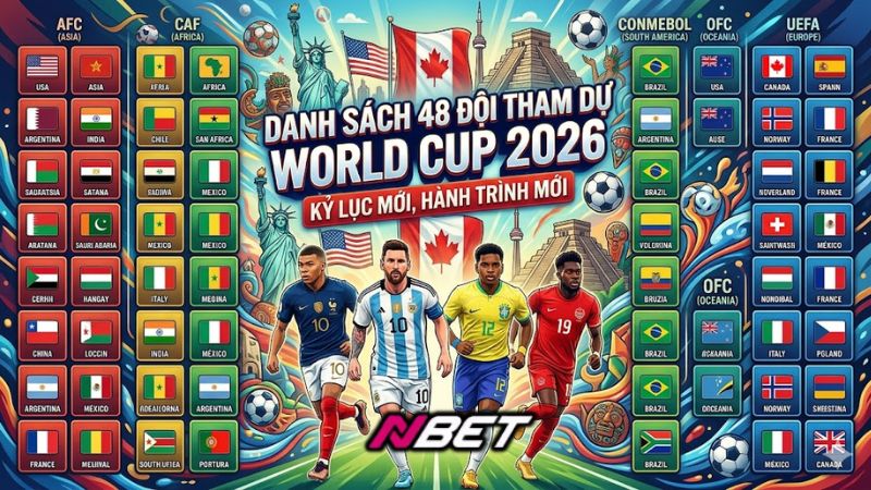 Danh sách 48 đội World Cup 2026 đầy đủ theo khu vực địa lý